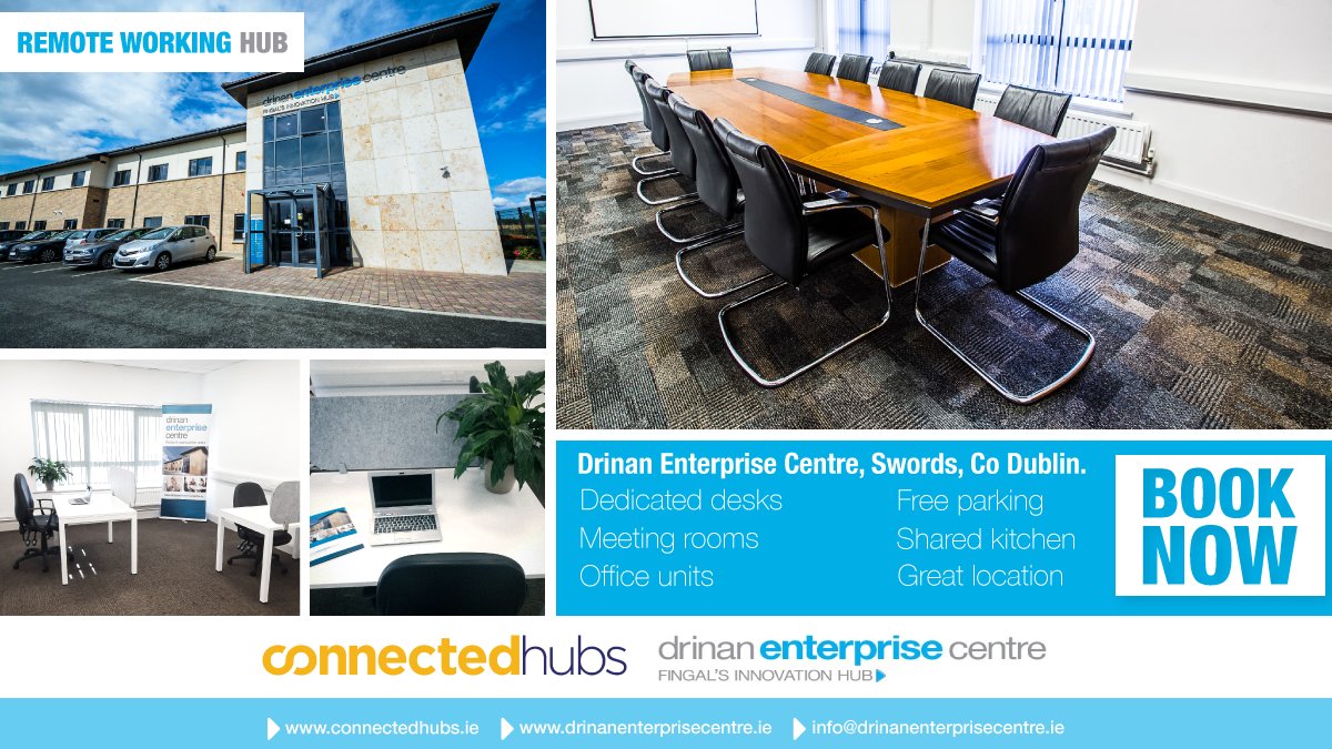 EnterpriseDrina's tweet photo. Book one of our remote working desks today ! Free parking, Free coffee all for €20 per day ! #connectedhubs #remotehubs #remotework
@connectedhubs @LEOFingal @Fingalcoco
@DeclanJRD https://t.co/LgcRn3FIvZ