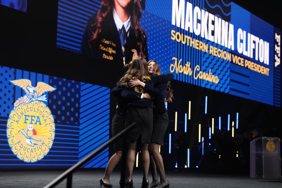 AHSNCState's tweet photo. After 26 years, North Carolina has a representative as a National FFA Officer. MacKenna Clifton, a junior studying #ageducation, now serves as the Southern Region VP. Read about the momentous occasion➡️ https://t.co/QWkaRwnLZd
#ffa22 #ncstateahs #ageducation #ffaconvention https://t.co/e1anjuRy0S