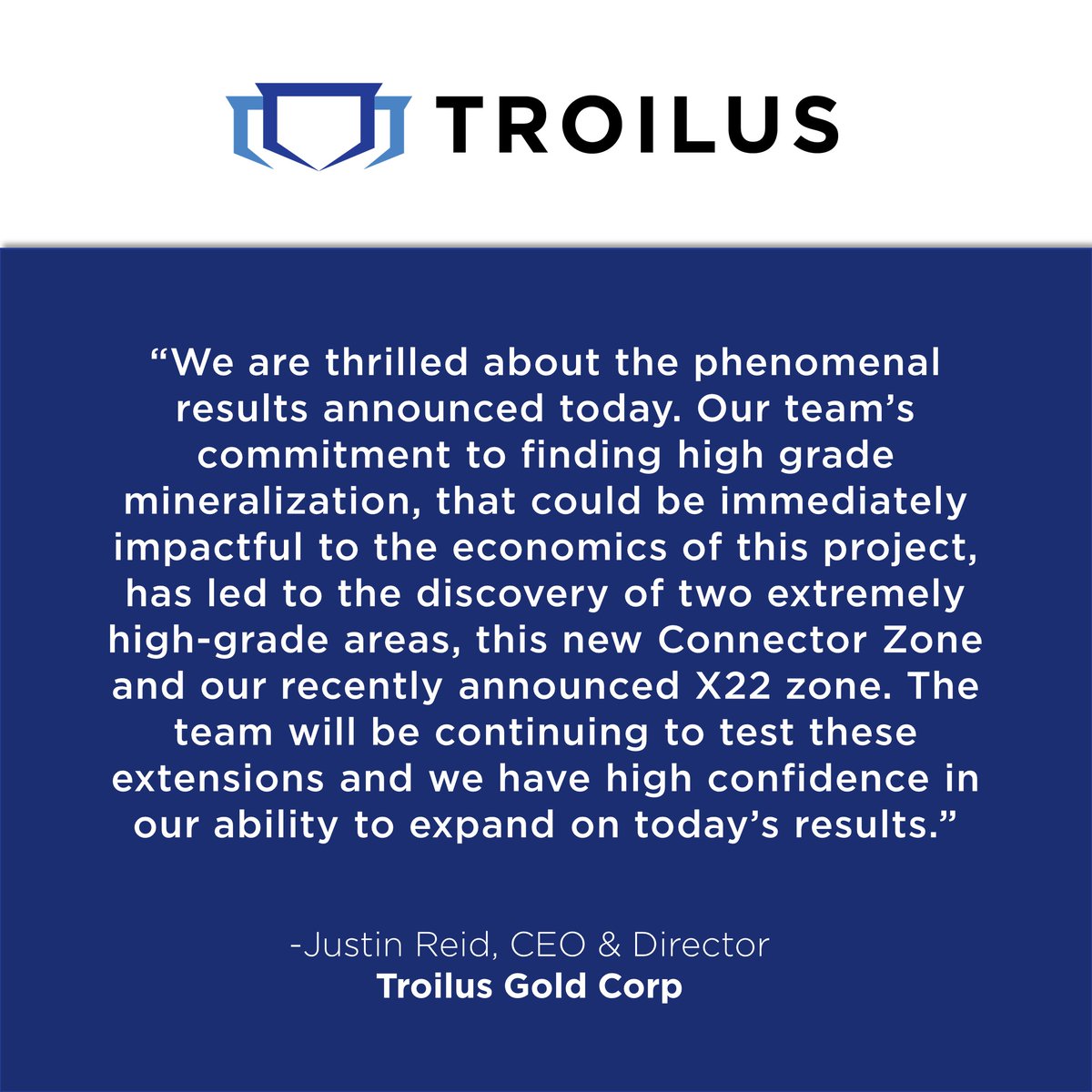 Troilus drills 5.19 g/t AuEq over 21m inside a broader zone of 1.75 g/t AuEq over 138m at Connecter Zone, the gap between the formerly mined Z87 and J Zone pits. Read the news here: bit.ly/3FYfC2P

$TLG $CHXMF $CM5R #TroilusGold #Troilus #gold #copper #mining