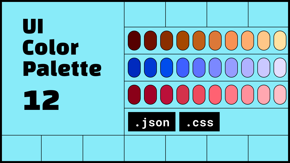 a_ng_d's tweet photo. UI Color Palette v12 has been released on #Figma Community. Now, you can export the every color shade to #JSON and #CSS custom properties! 🎉
👉 https://t.co/xsVK07Wjkw https://t.co/pnlb5VKRiB
