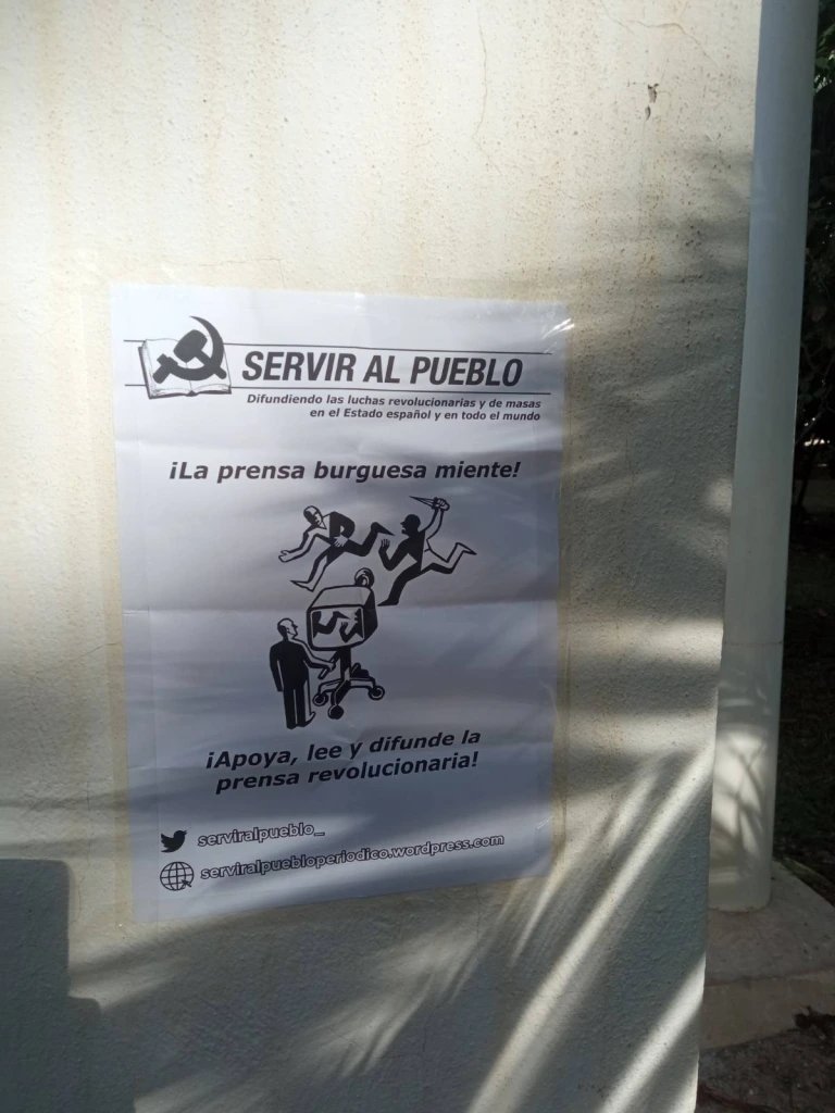 Actividad de apoyo a «Servir al Pueblo» en Elche.

#estadoespañol

serviralpuebloperiodico.wordpress.com/2022/11/08/act…