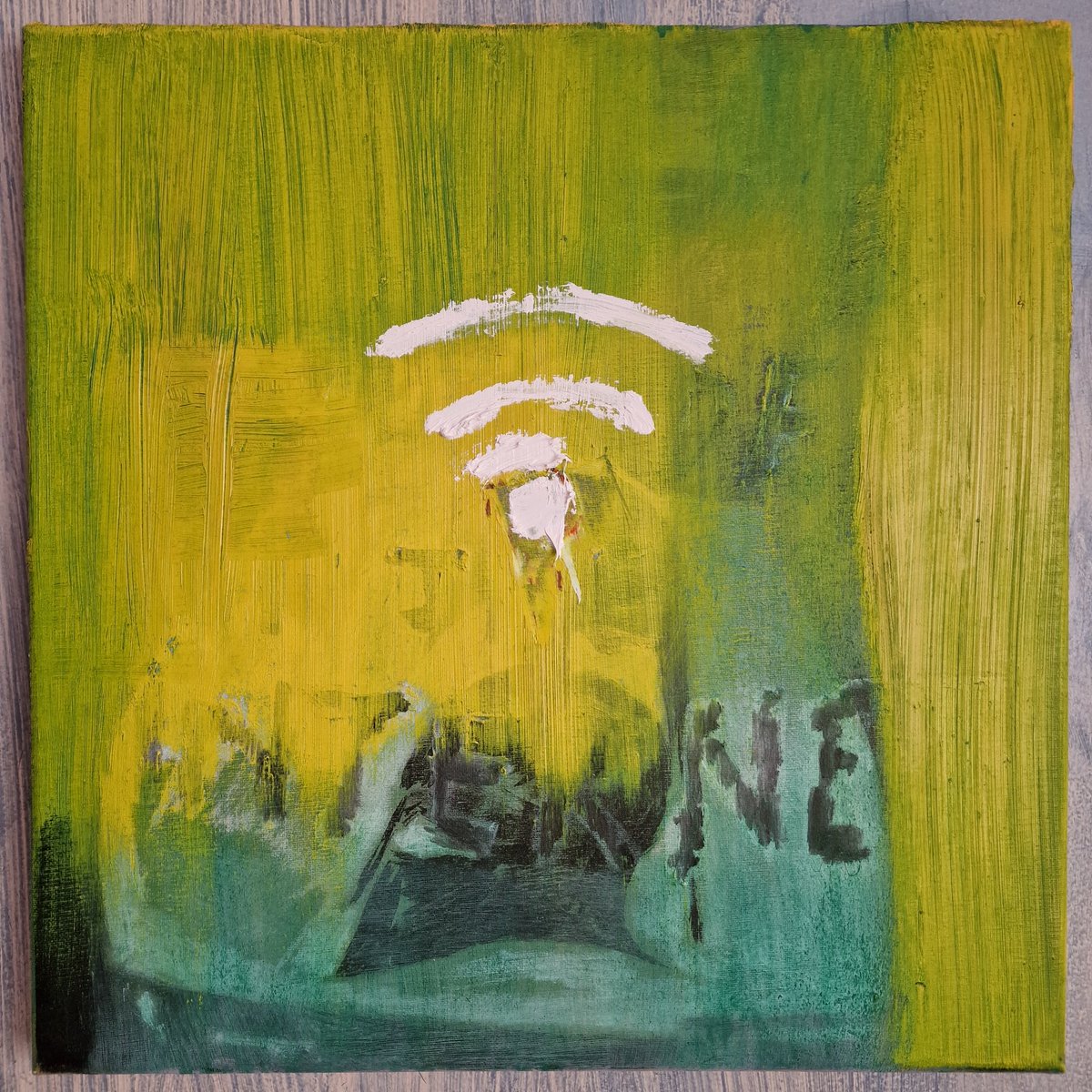 Miltos Manetas, Internet (Achilles), 40x40cm, oil on canvas, 5000 US together with the 4 preparatory #dalle drawings, contact artist directly at 
+393497011575 (WhatsApp). 
#ManetasEconomy