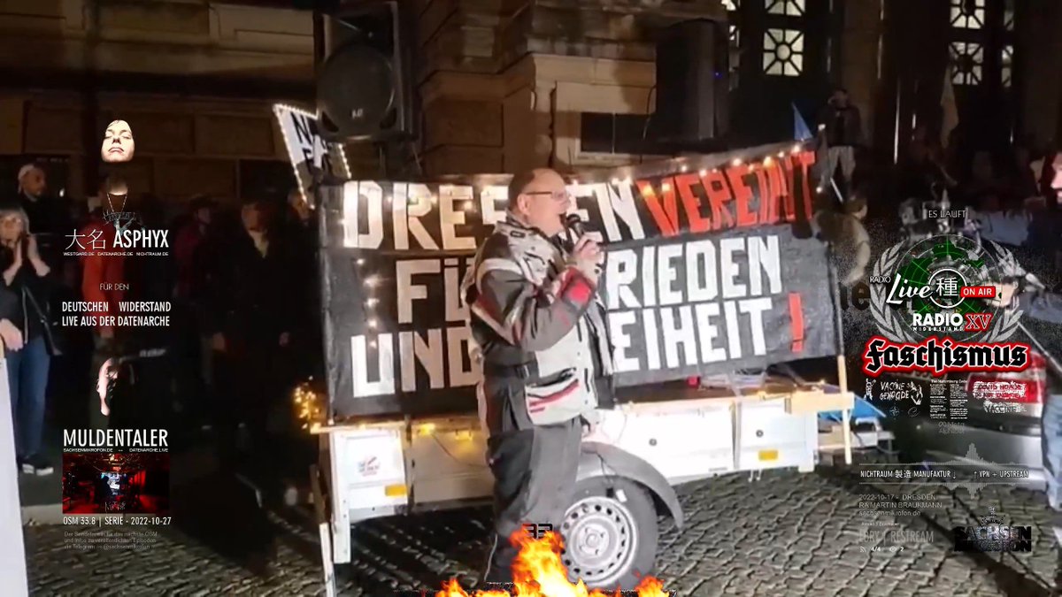 Datenarche's tweet photo. ➥ OSM 33.8 | SERIE – 2022-10-27 - FASCHISMUS XV - Radio Widerstand - Rede von RA Martin Braukmann in Dresden - AfD

#AfD #Demonstration #Dresden #Kundgebung #MartinBraukmann #Protest #Sachsen #SachsenMikrofon #Sachsenmikrofon

https://t.co/psGKgY5eCM https://t.co/CWUnAeNCYJ