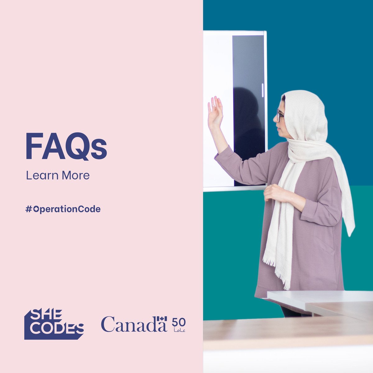 Shecodes2018's tweet image. ✨تابعوا هذه السلسلة
بعض الإجابات للأسئلة التي وردتنا بخصوص برنامج #OperationCode
🌟ما هي أهداف البرنامج؟
دعم وتشجيع النساء لبدء رحلتهن في مجال البرمجة، وخلق بيئة داعمة لهن في مساحات العمل والمدارس والمنازل.