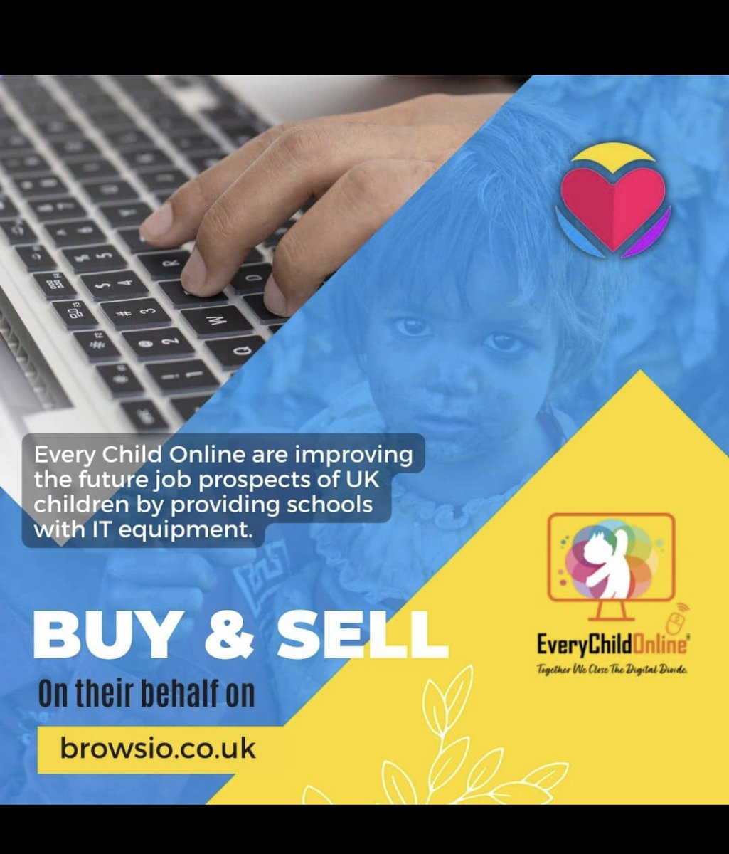 #browsio #charity #change #buyandsellonline #future #buyforgood #refurbishedlaptops support @EverychildUK by buying and selling on Browsio