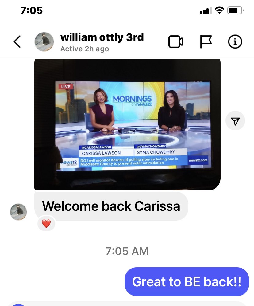 Need to thank one of our viewers who takes a screen grab of the morning show EVERY morning with an encouraging message! Thank you, William Ottly!

<a href="/SymaChowdhry/">Syma Chowdhry</a> 
#morningsonnews12 <a href="/News12NJ/">News12NJ</a>