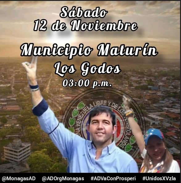 sandraalfaro's tweet photo. #08Nov22 #SandraAlfaro Y este fin de semana!!! Algo extraordinario!!!nuestro Candidato Presidencial para las #Primarias de la Unidad, @prospericarlos de gira en #Monagas
#11Nov San Antonio de Capayacuar, y La Toscana
#12Nov Caripito y #Maturín (Los Godos)
#RutaDeLaProsperidAD https://t.co/jCRuBDxh0w