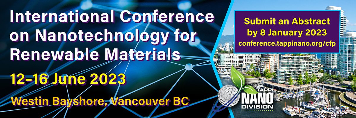 TAPPITWEETS's tweet photo. The #TAPPINano 2023 Call for Presentations is in full swing - submit your abstract today!

Please consider submitting an abstract to this premier event addressing the latest technical developments and applications of renewable nanomaterials by January 8th: https://t.co/mVMSpwIU8v https://t.co/gI8dNu6TRU