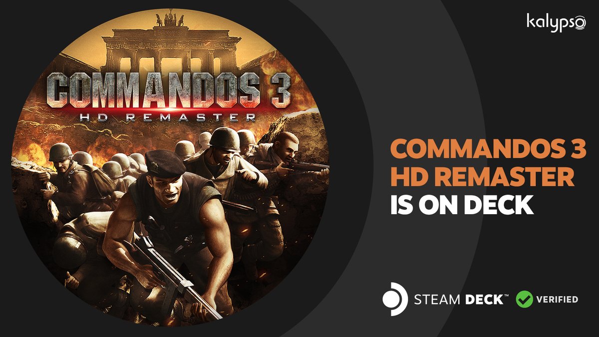 kalypsomedia's tweet photo. Brace yourself, Commandos – we’re moving @OnDeck!

#Commandos3HD Remaster has been verified for #Steam Deck, giving you access to all functionalities on the handheld gaming PC!

👇👇👇
https://t.co/zgdUaIJu6O https://t.co/4kTokDRHq6