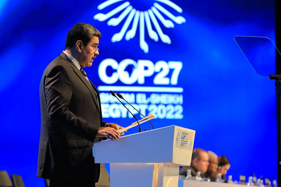 CapitanEscalon's tweet photo. El Presidente @NicolasMaduro en el marco de la #COP27 en Sharm El-Sheikh, dio un extraordinario discurso por la salvación de nuestro planeta y la humanidad, invitando a esforzarnos más para frenar el cambio climático que ha venido afectando al mundo durante los últimos años. https://t.co/okc5IMt6O4