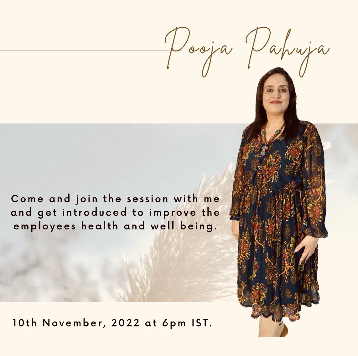 See you on Thursday 10th November, 2022 at 6pm IST. 

Click on the link 👇to join the session

lnkd.in/dSfvp2wX

#mentalhealth #physicalwellbeing #stressmanagement #employeewellness  #workplacewellness #corporatewellness  #humanresources #workplaceculture #employee