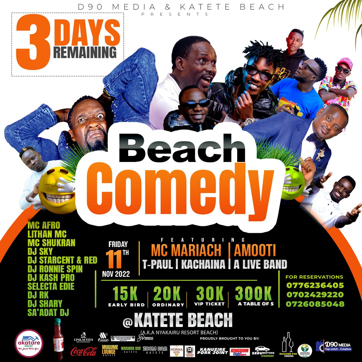 Ssonkopromotion's tweet photo. Wama as you briefly tell the world what wud stop u from going to the beach comedy 11th Nov
The countdown is on and we are remaining with 3days only
Tickets still run at 15k deadline with today https://t.co/f9lX10cxFI