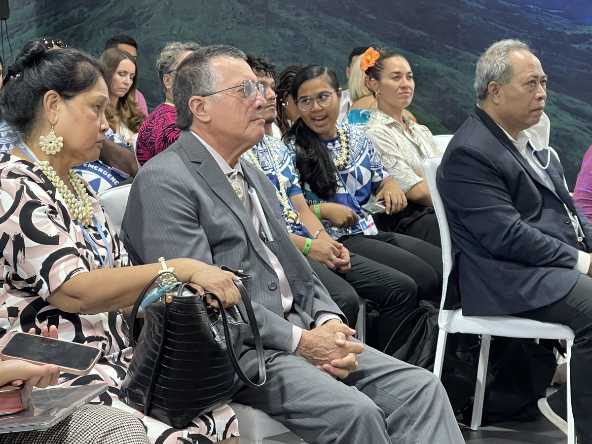 ForumSEC's tweet photo. Secure urgent interim funding for Loss and Damage recognising the special needs of #SIDS because waiting is not an option, Pacific climate champion Hon Seve Paeniu tells side event audiences #implementationCOP https://t.co/L3JkLkLOpq