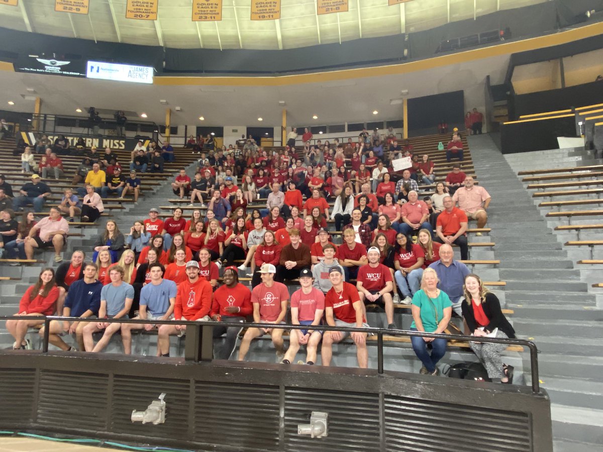CareyPrez's tweet photo. GREAT crowd from @WmCareyU to cheer on the Crusaders against USM in basketball. Good job @CareyAthletics and @WCUCoachK. https://t.co/Z5muq5DUBA