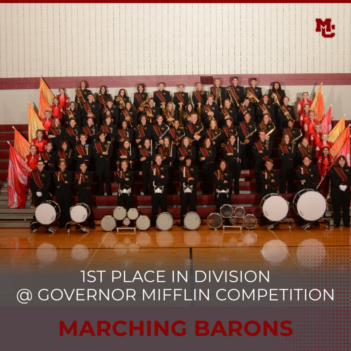 Congratulations to our Marching Barons for achieving 1st place in their division at this past weekend's competition! @ManheimCentral
