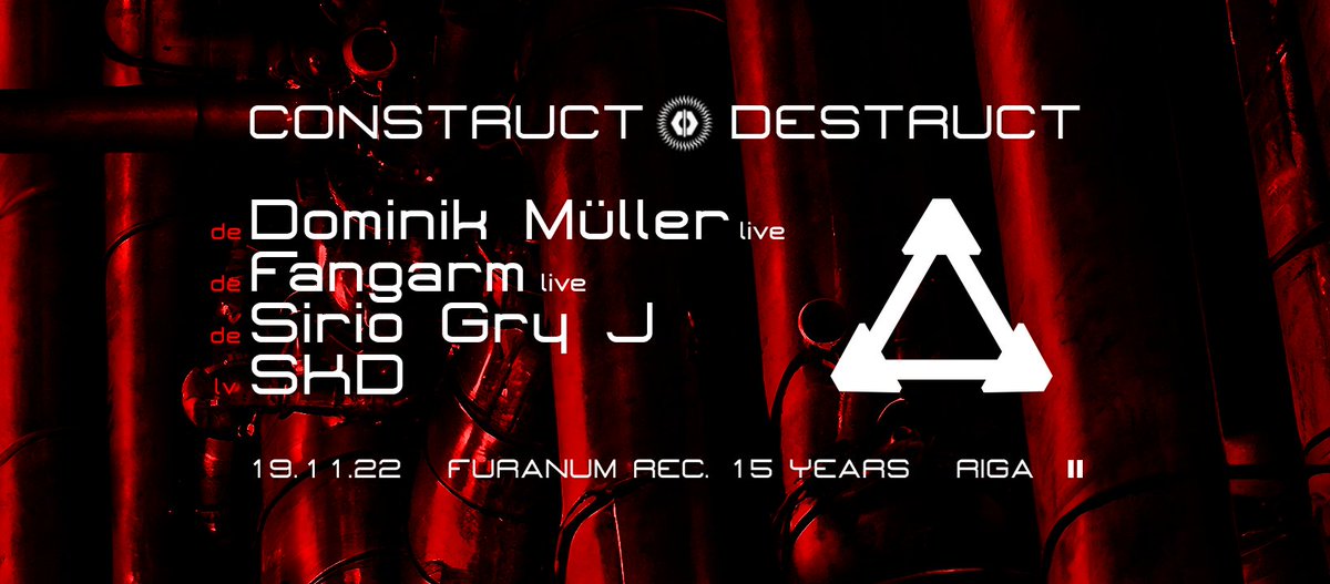 #FuranumRecords 15 years anniversary celebrations continue at <a href="/oneoneriga/">ONE ONE</a> this month on 19.11.2022 year with #SKD, #DominikMüller &amp; #Fangarm

<a href="/residentadvisor/">Resident Advisor</a> tickets ra.co/events/1611011
