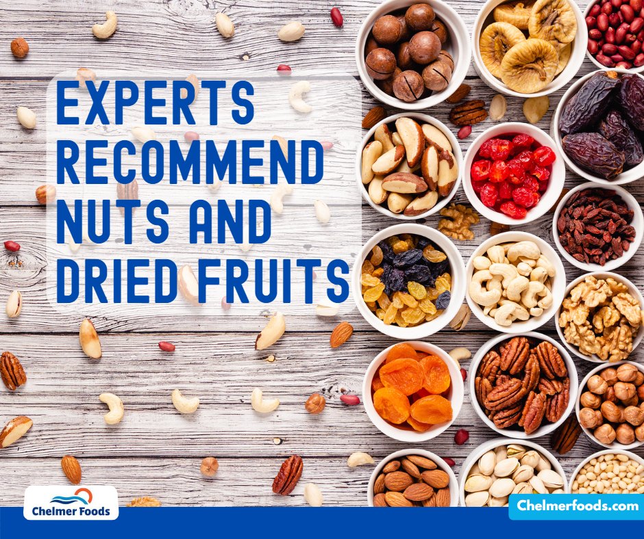 INTERNATIONAL EXPERTS RECOMMEND NUTS AND DRIED FRUITS AS PART OF A HEALTHY DIET

Read All about it: lnkd.in/eCeAP_gf

#chelmerfoods #INC #driedfruits #nuts #seeds #pulses