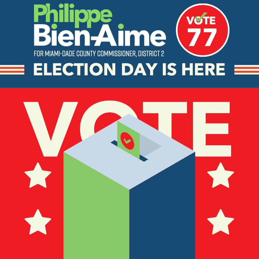 Election Day is here! Make sure to go out and vote. For more information visit miamidade.gov/elections