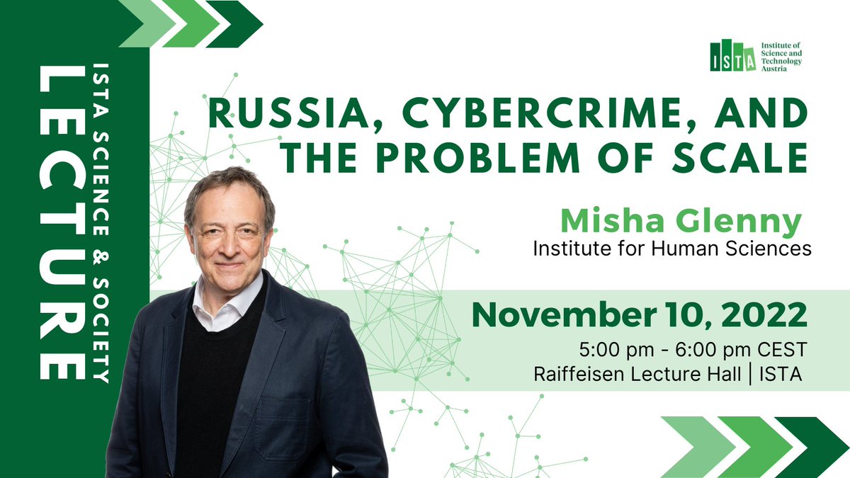 ISTAustria (@istaustria) on Twitter photo In light of recent events <a href="/istaustria/">ISTAustria</a>, we think this ISTA #lecture is more important than ever: Join us & get insights from <a href="/mishaglenny/">Misha Glenny</a> <a href="/iwm_vienna/">IWM</a> into how Russian & Ukrainian cyber-criminal groups have an impact on the current Russo-Ukrainian war. 👉 bit.ly/3UyjLys In light of recent events <a href="/istaustria/">ISTAustria</a>, we think this ISTA #lecture is more important than ever: Join us & get insights from <a href="/mishaglenny/">Misha Glenny</a> <a href="/iwm_vienna/">IWM</a> into how Russian & Ukrainian cyber-criminal groups have an impact on the current Russo-Ukrainian war. 👉 bit.ly/3UyjLys