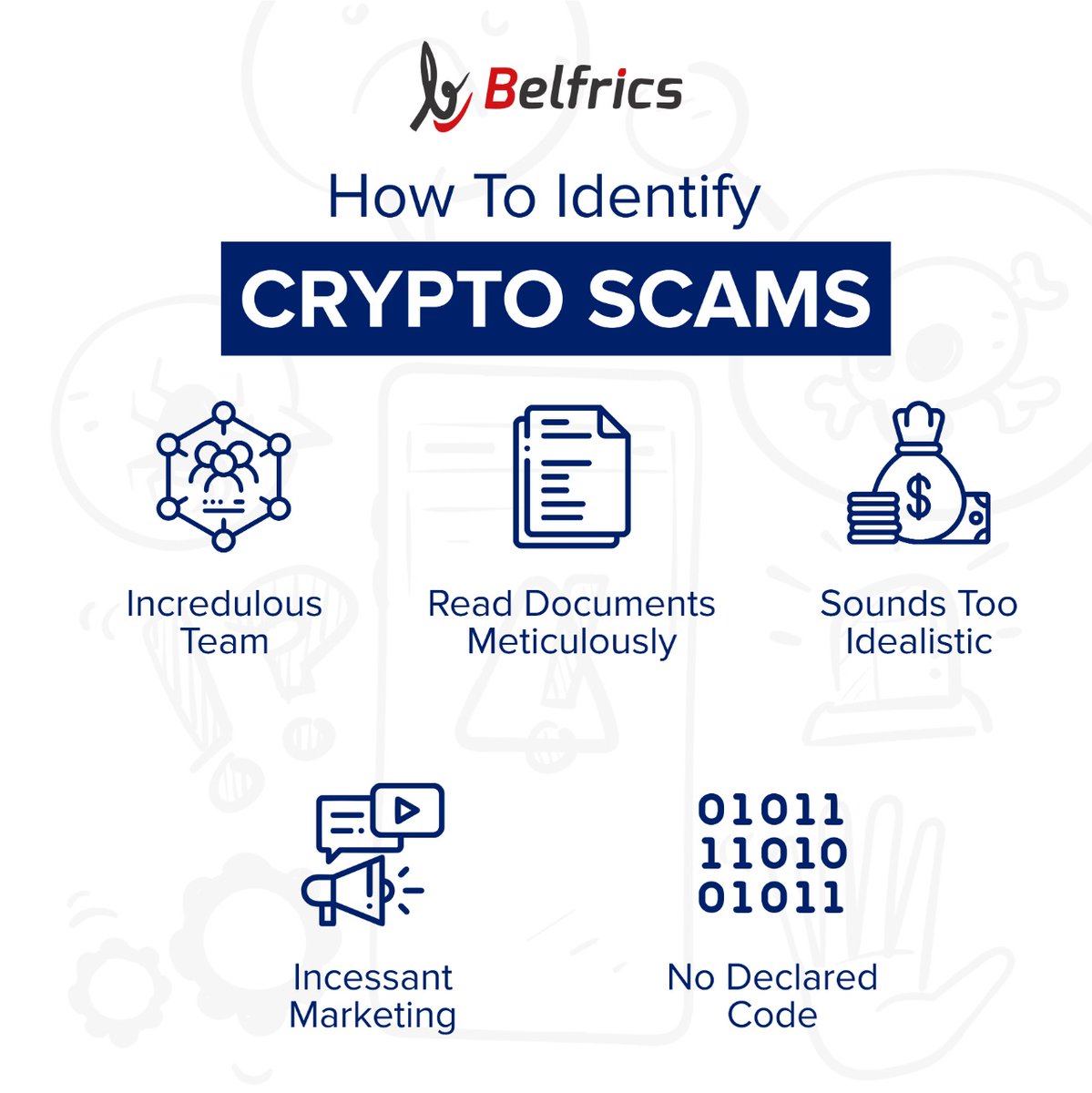 BelfricsIndia's tweet photo. Save yourself from getting scammed by knowing of possible indicators, and being ahead of the curve!

#cryptocurrency #revolutionizingcrypto #belfrics #hodl #phygitalindia #cryptopreneur #crypto_preneur #futuristic #experiencecentre https://t.co/nSwVZ6u7KX