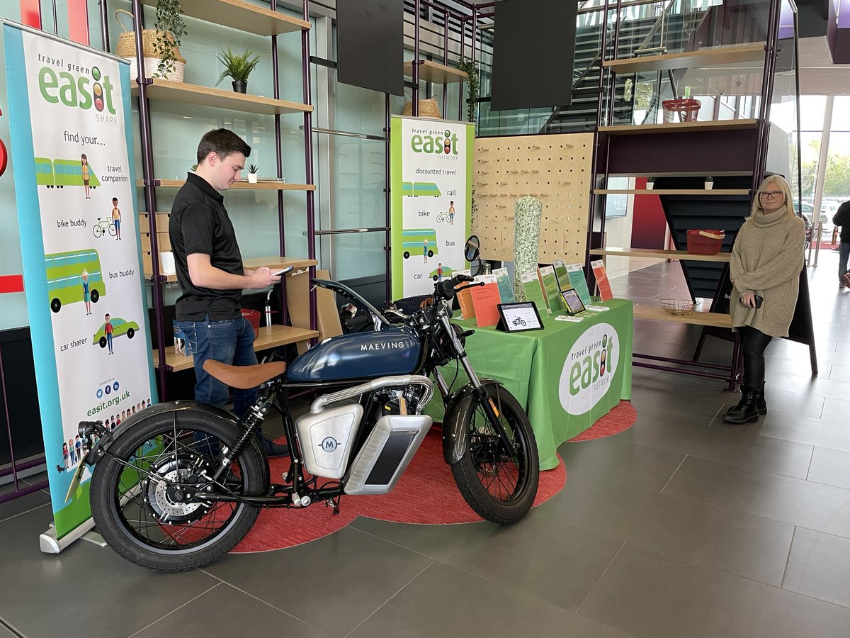 easit's tweet image. We’re with the lovely people  @virginmedia on @GreenParkUK showing off our latest initiative. Come and see the gorgeous @MaevingElectric bike