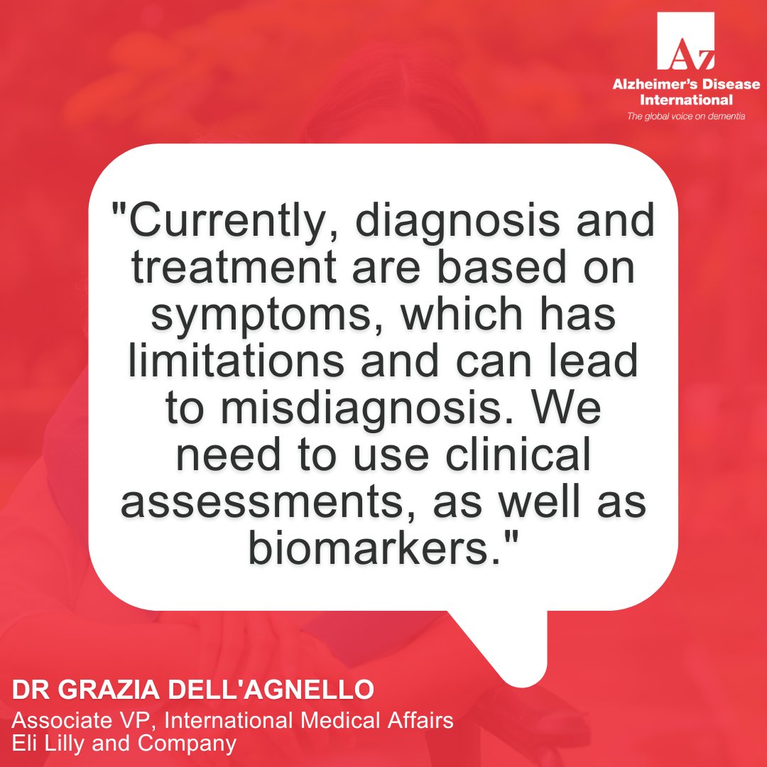 Dr Grazia Dell’Agnello of @LillyPadEU is our fourth presenter for today’s webinar. In her presentation, Dr Dell’Agnello focuses on how the care pathway for people living #dementia & #Alzheimer’s disease is continuing to evolve in light of new diagnostics & emerging treatments.