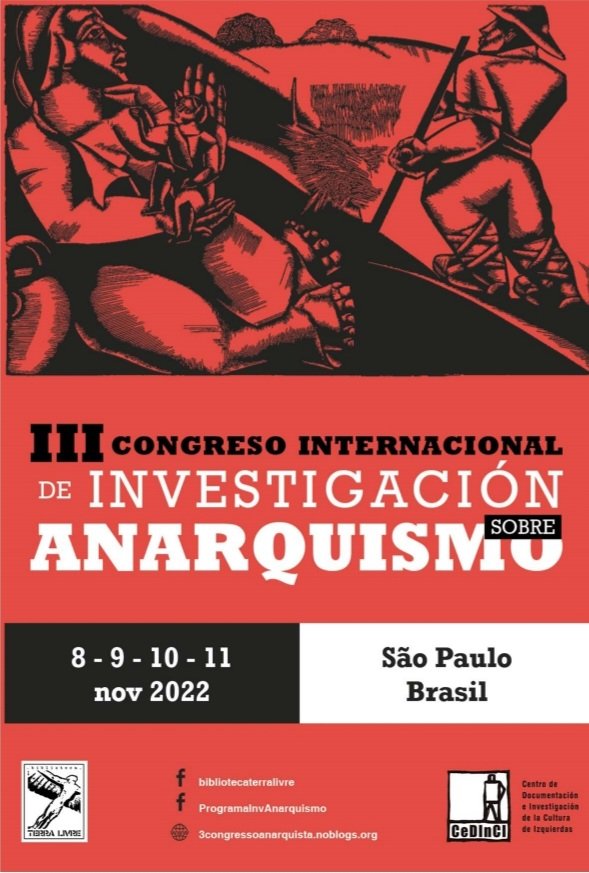 Começa hoje o III Congresso Internacional de Pesquisa sobre Anarquismo na ECA-USP. As mesas acontecerão no prédio de Jornalismo, no CJE. Além das apresentações vai estar rolando lançamento e venda livros, tanto nossos quanto dos companheiros da <a href="/EditEleuterio/">Editorial Eleuterio</a>. ⬇️