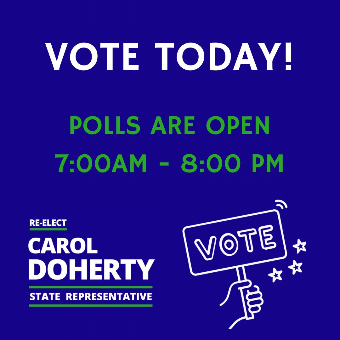 reelectdoherty's tweet image. Polls are open until 8:00 PM! Make your voice heard!