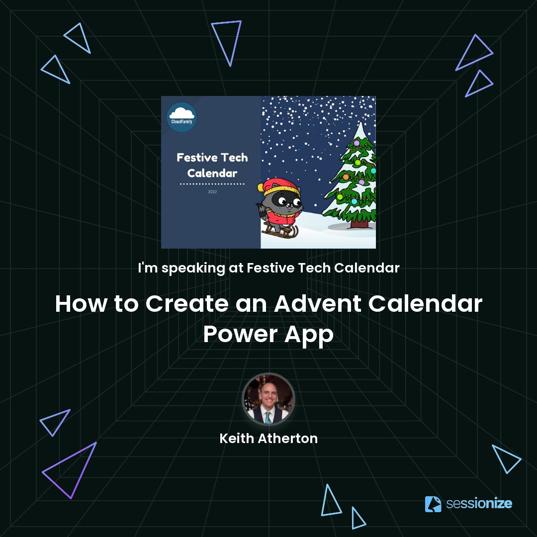 MrKeithAtherton's tweet image. Excited to announce that I&apos;ll be speaking at this year&apos;s #FestiveTechCalendar2022! 🎉

In this session we&apos;ll create an advent calendar Power App from a blank page!

#FestiveTechCalendar #PowerApps #PowerPlatform #PowerAddicts #CommunityRocks #CloudFamily #DevCommunity