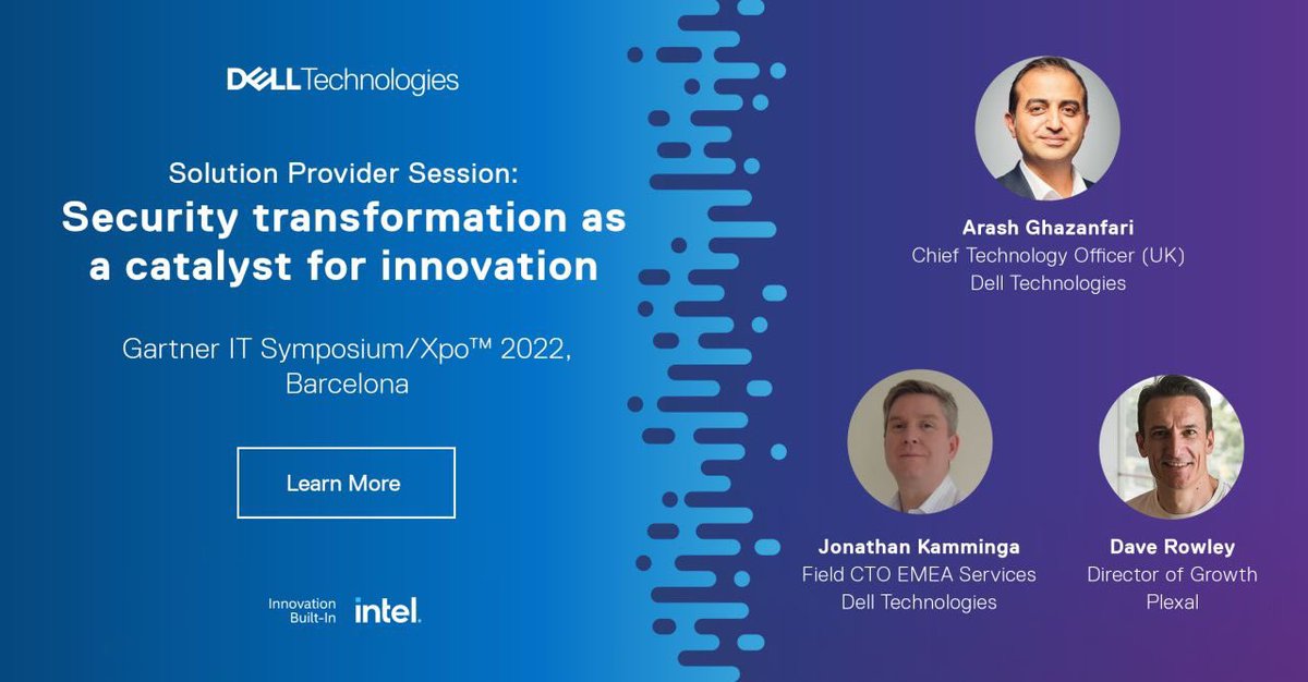 Andrey_Sivenyuk's tweet photo. Gartner IT Symposium/Xpo™ day 2  Join #DellTech’s Arash Ghazanfari, @Jonathan Kaminga &amp; #Plexal’s Dave Rowley from 13:45-14:15 to learn best practices in #Cybersecurity posture https://t.co/pmmazKkNIL