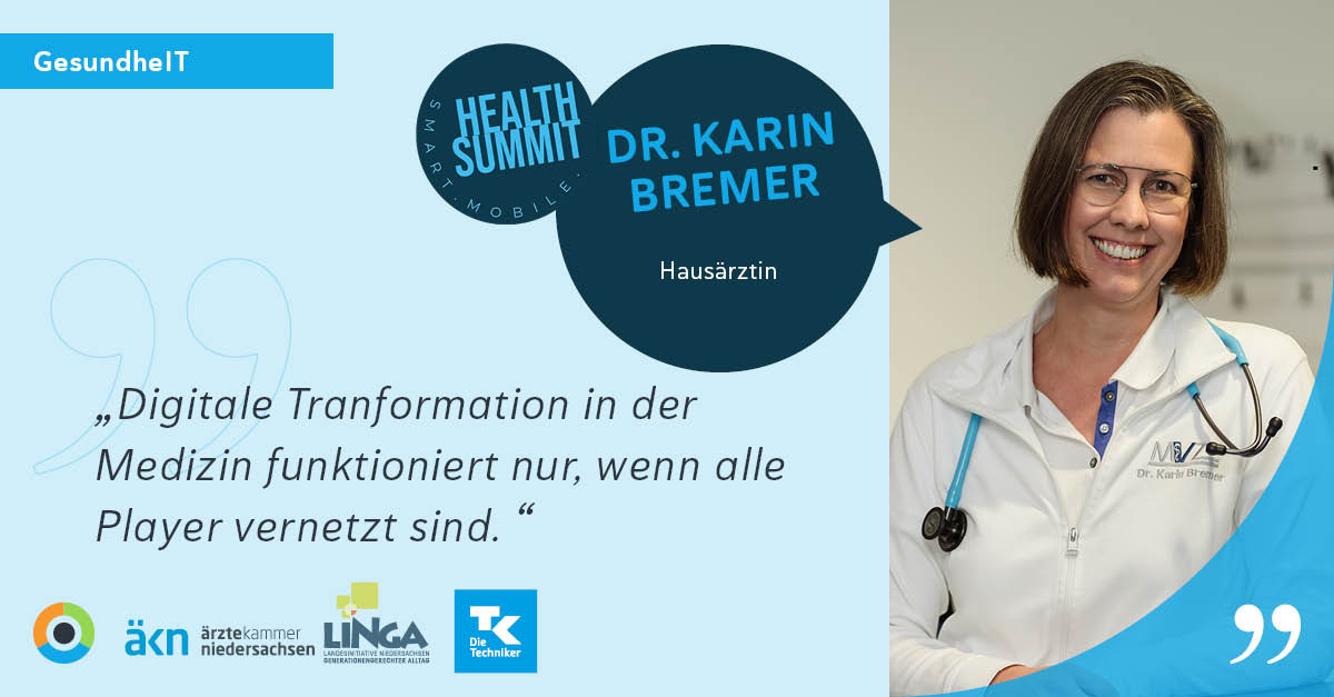 Metropolregion_'s tweet photo. #HealthSummit – am Donnerstag blicken wir in die #Pflege- und #Gesundheitspraxis: Wir freuen uns auf Dr. Karin Bremer, die aus Ihrer Perspektive als Hausärztin über #Digitalisierung an der Schnittstelle Medizin, Rettungsdienst, Pflege berichtet. @aekn_online @LINGA_NDS_DE @TKinNI https://t.co/qXQyHO32nd