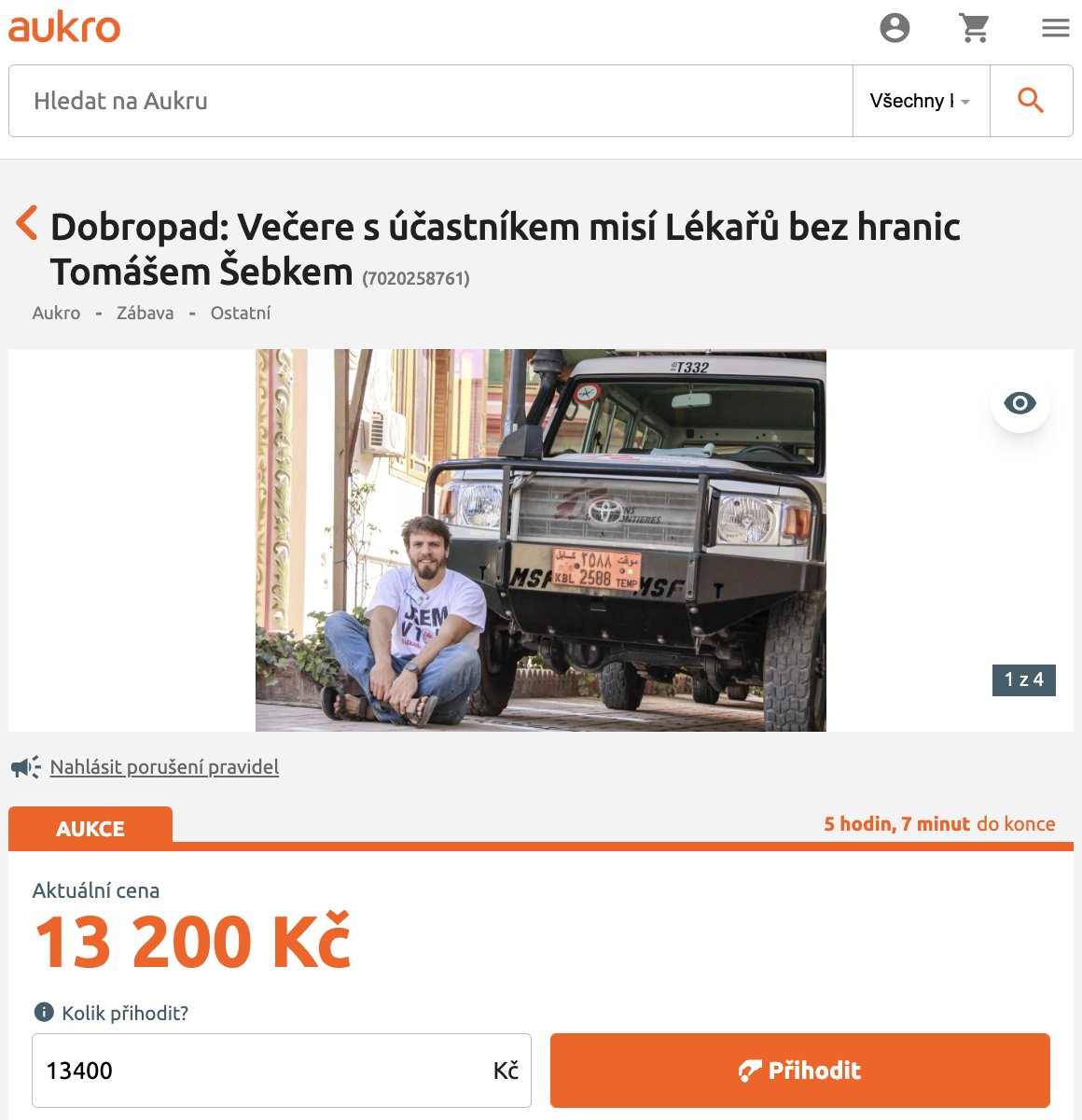 #dobropad je na <a href="/aukro/">aukro</a> série unikátních charitativních aukcí a výjimečnými osobnostmi. 
Nyní s <a href="/MSF_czech/">Lékaři bez hranic</a> a jedinečná možnost setkat se u večeře s <a href="/TamasSebek/">Tomas Sebek</a>. Končí již dnes v 19. hod! Přihoďte a přispějte na aukro.cz/stranka/dobrop…