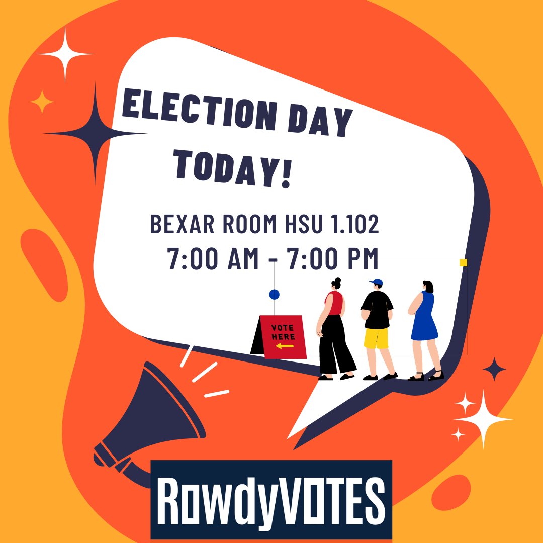 UTSAengaged's tweet photo. Take friends and cast your vote!
#RowdyVOTES #UTSAEngaged #ALLinToVOTE https://t.co/NCuGssKI56