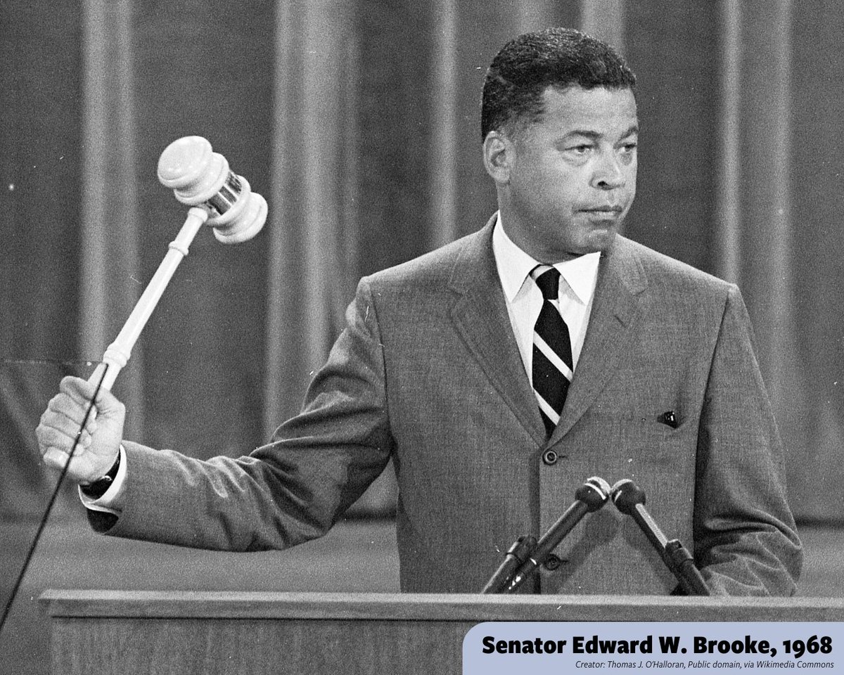 #OnThisDay in 1966, Edward W. Brooke became the first Black American popularly elected to the U.S. Senate. 

Brooke represented Massachusetts from 1967 to 1979. He co-wrote the Civil Rights Act of 1968, which prohibits housing discrimination. #APeoplesJourney #ElectionDay