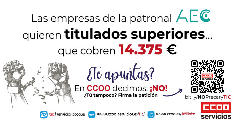 <a href="/aecspain/">aecspain</a> Estupenda noticia, pero... ¿ya saben que tienen su #ConvenioTICdigno caducado desde hace 3 años?
📢 Les damos la bienvenida para luchar por un #NoPrecaryTIC también. 
👇👇👇👇