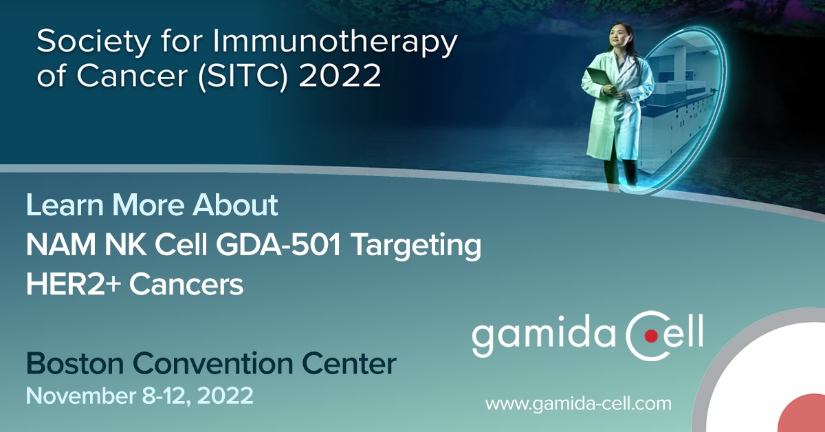 GamidaCellTx's tweet photo. #GamidaCell presents #GDA501, a #NAMenabled genetically modified NK Cell candidate, demonstrating promising antitumor activity against HER2+ cancers at the #SITC 37th Annual Meeting.
Learn More: https://t.co/MYdcpvg7Py https://t.co/FVM58XnmYC