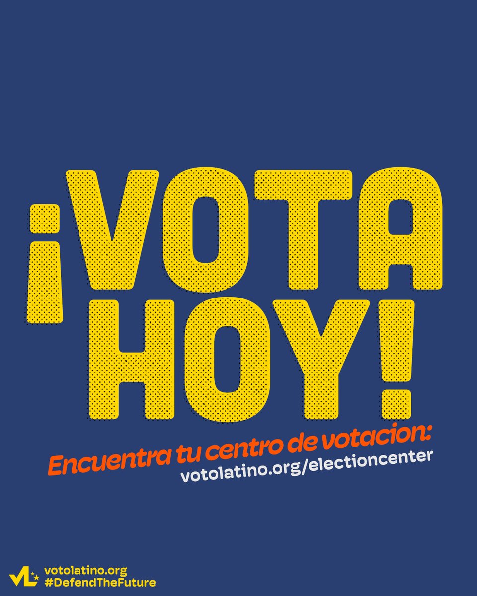 🚨Today is #ElectionDay! The polls are open and we've got our rights and our democracy to protect. Let's go vote!

🗳️Find your voting location: votolatino.org/electioncenter
☎️Questions or concerns? Hit up our friends <a href="/866OURVOTE/">Election Protection</a>!