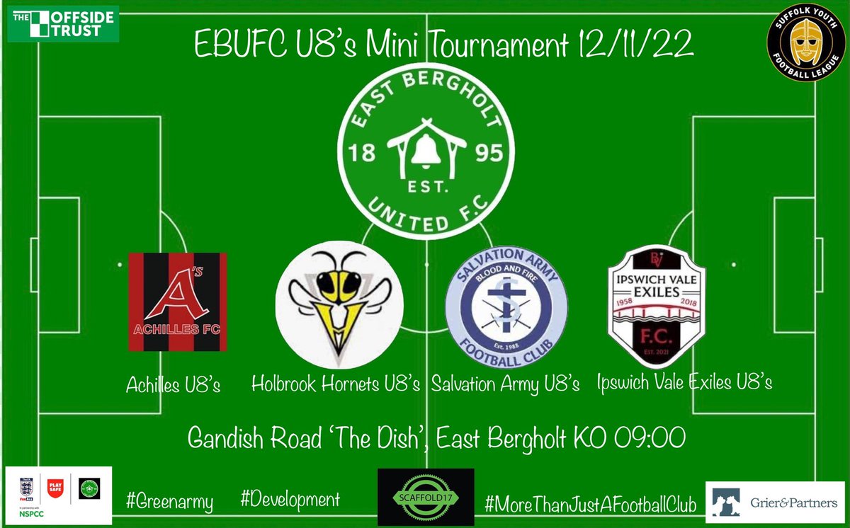 EastBergholtFC's tweet image. EBUFC Mini Tournament 12/11/22 💚 @AchillesYouth @SallyArmyFC @HolbrookHornets @v_exiles_fc #youth #develolment @SuffolkFA @syfl16 #morethanjustfootball