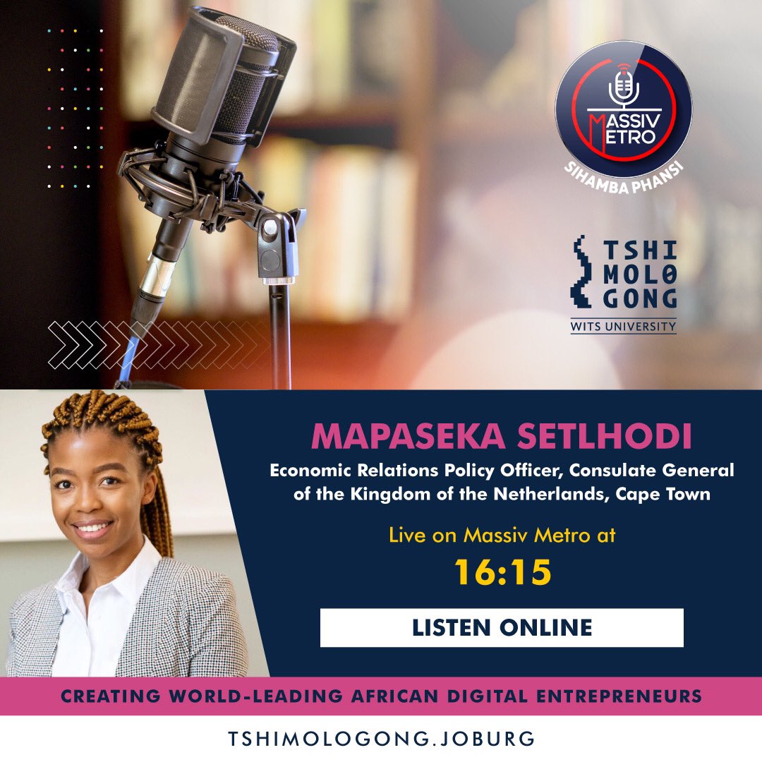 TshimologongIT's tweet image. Mapaseka Setlhodi will be live on @MassivMetro_SA today at 16:15 SAST as a representative of the Embassy of the Kingdom Of The Netherlands in South Africa, to discuss the Digital Twin Hackathon.

Stream the interview live here: ndstream.net/massivmetro/li…

#hackMYCITY #DigitalTwin