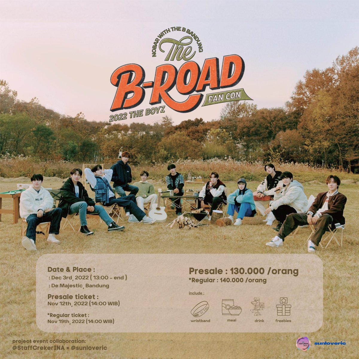 [ 1ST COLABORATION PROJECT EVENT ]
<a href="/StaffCrekerINA/">Staff Creker Indonesia</a> × <a href="/sunloveric/">zy</a>

• NOBAR THE B-ROAD WITH THE B BANDUNG •

📆 Dec 3rd, 2022
📍 De Majestic, Bandung
🎫 Presale Ticket on Nov 12th, 2022 ( 14:00 WIB )

*more info kindly <a href="/kiwdeobo/">fitr!♡</a> /  <a href="/Gyul_hakkie/">학년이누나</a> or <a href="/sunloveric/">zy</a>