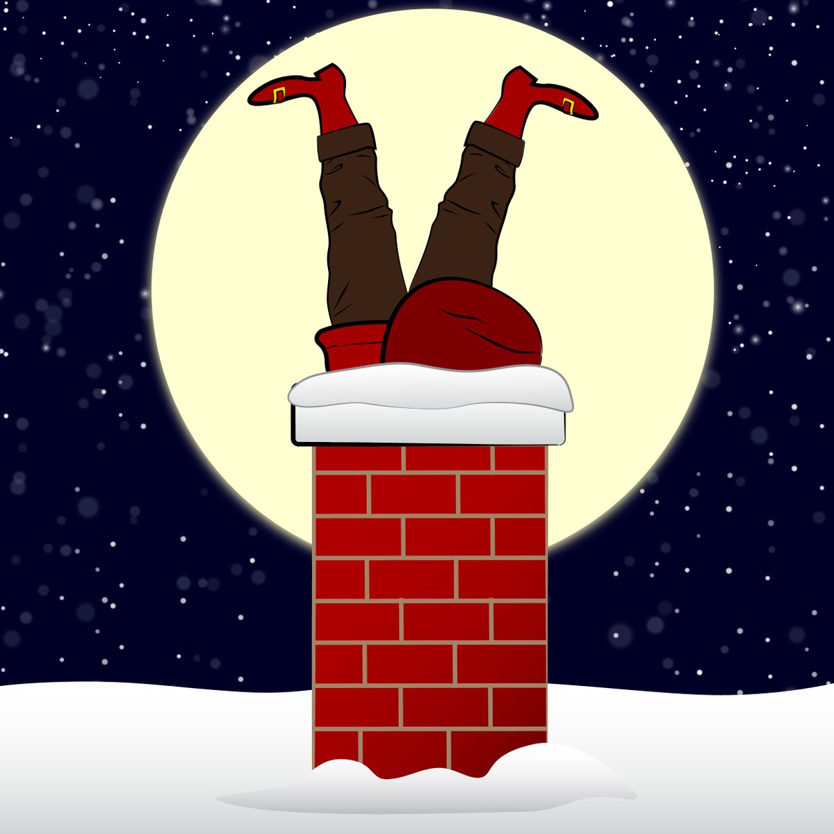youngsantanft's tweet photo. Following the Poll yesterday, Young Santa went down Head first. However, he got stuck in a chimney.. Still needs more training.. hohoho? https://t.co/DoLWk4WMvM