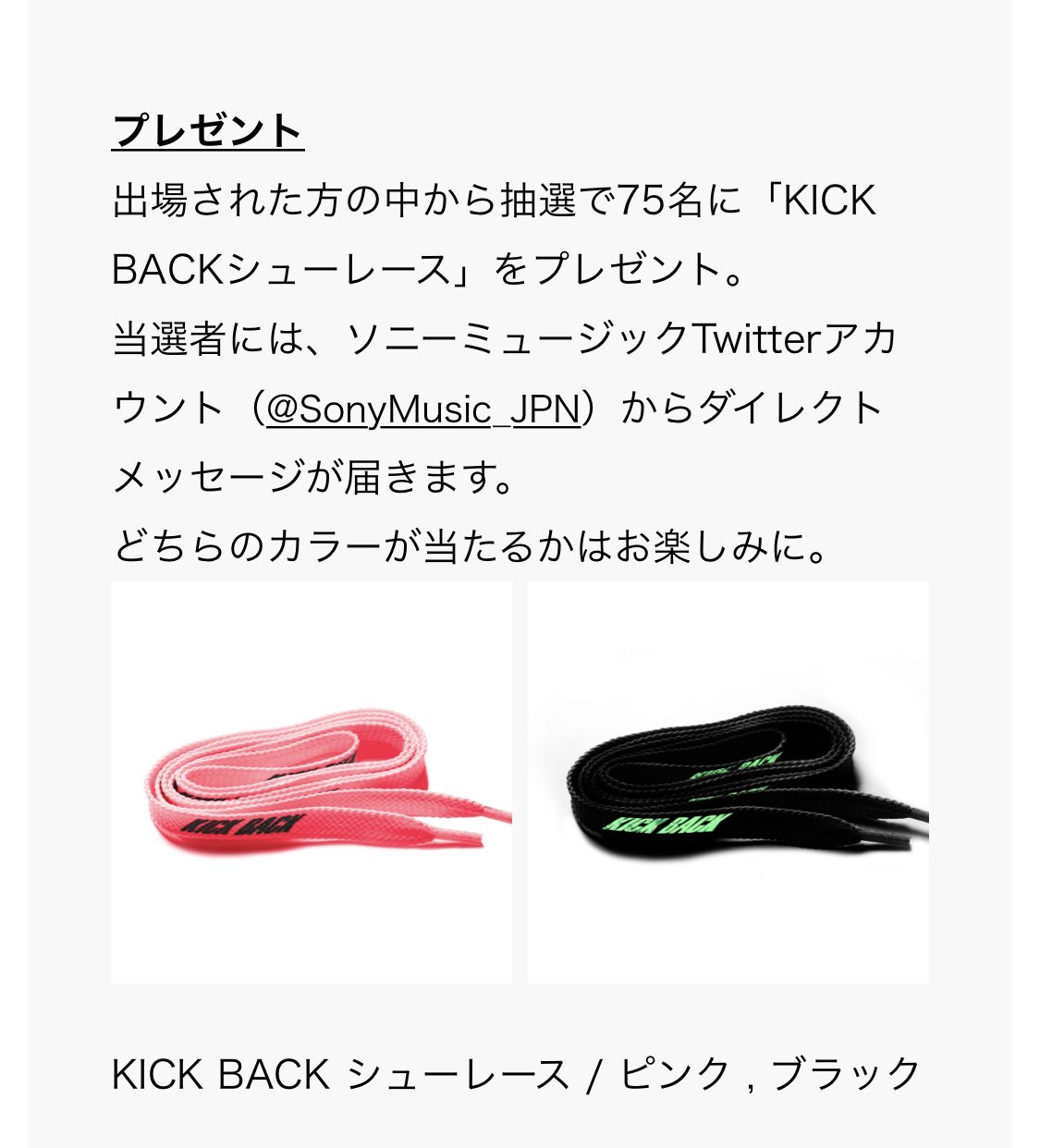 米津玄師　KICK BACK シューレース 米津玄師KICK BACK シューレース