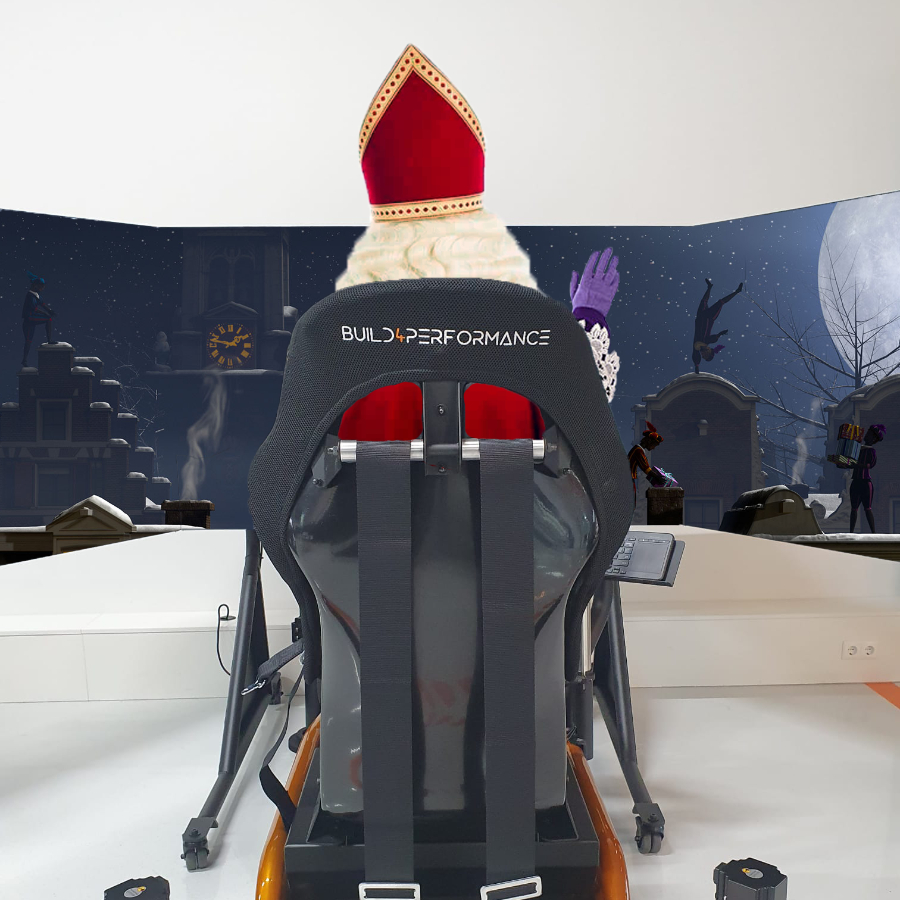 B4PNL's tweet photo. 𝗛𝗶𝗷 𝗸𝗼𝗺𝘁, 𝗵𝗶𝗷 𝗸𝗼𝗺𝘁! 🎶 De laatste dagen voor de Sint om te oefenen. Op de B4P simulator traint hij een heel jaar zijn race skills met zijn paard over de daken. 🐴🎁 Nu is het bijna tijd voor het echte werk! https://t.co/Z9khUYEwLP