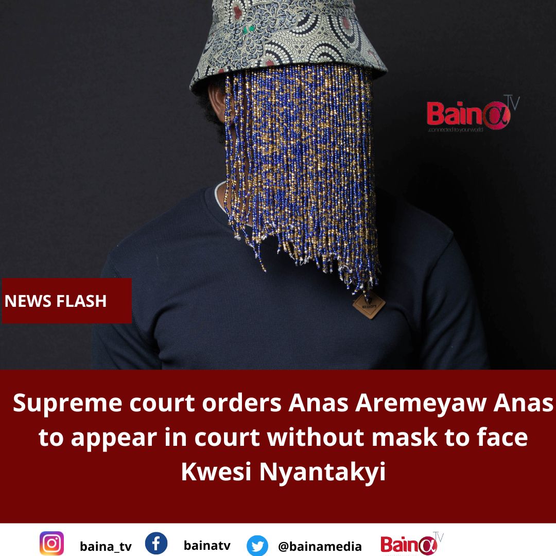 bainamedia's tweet photo. The Supreme Court, presided over by Justice Baffoe-Bonnie, in its ruling on Tuesday, November 8, 2022, stated that the celebrated investigative journalist should appear in court and testify publicly as a prosecution witness.
#bainanews
#anas https://t.co/TfcTpfZntF