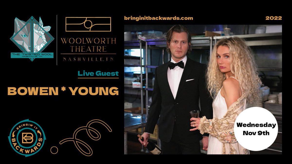 wearebowenyoung's tweet photo. Adam of Bringin' It Backwards will be interviewing us at the historic Woolworth Theatre in downtown Nashville TOMORROW!  You’re welcome to attend the taping - entry is FREE. 😘 

Visit https://t.co/xysdzMpxtB for more info 

#bowenyoung #woolworththeatre #bringinitbackwards https://t.co/9xVrXxDK8K