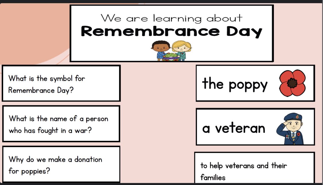 We spent our morning learning about Remembrance Day, important symbols that represent Remembrance Day and discussing what peace means to us. <a href="/AnthonyBrampton/">St. Anthony Brampton</a> #keepingupwiththekinders