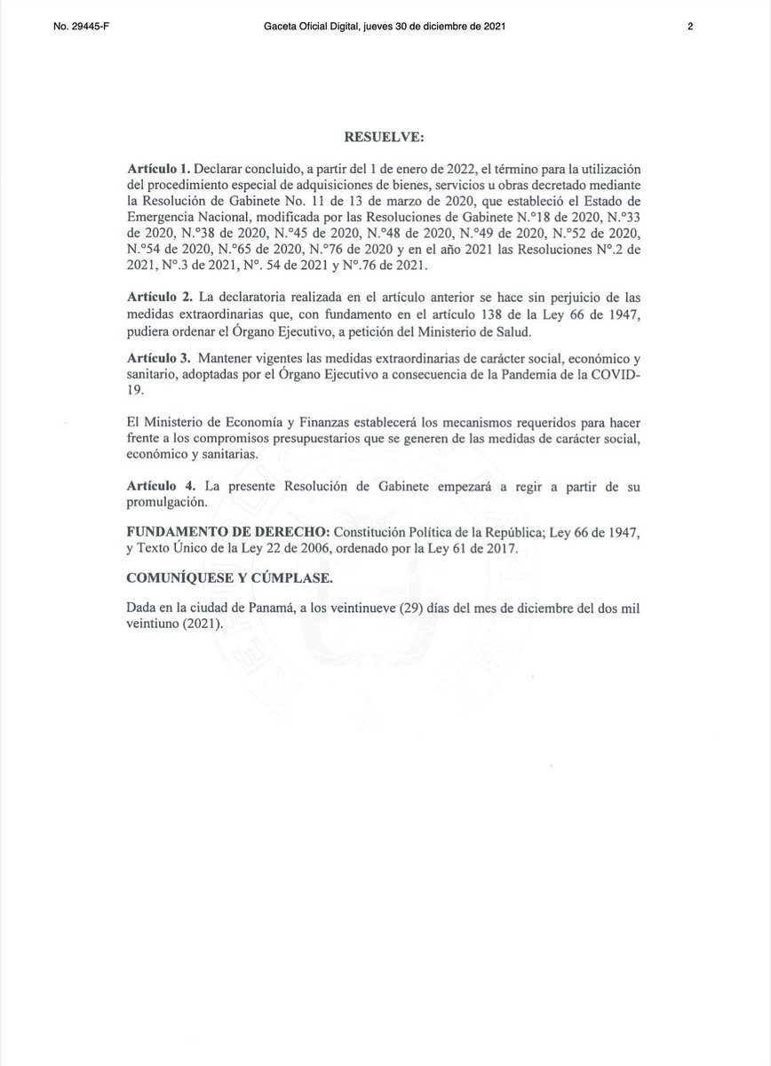 Chanabassarah's tweet photo. PANAMÁ

Fallo No. 1225-22 de la Corte Suprema Justicia de Panamá hace mención de la Resolución No. 129 que prohibió la inoculación contra COVID 19 en Panamá desde Enero 1, 22

Personal médico administrando vacunas están en desacato de un Orden. No caiga en desacato https://t.co/i64DQzA7M5