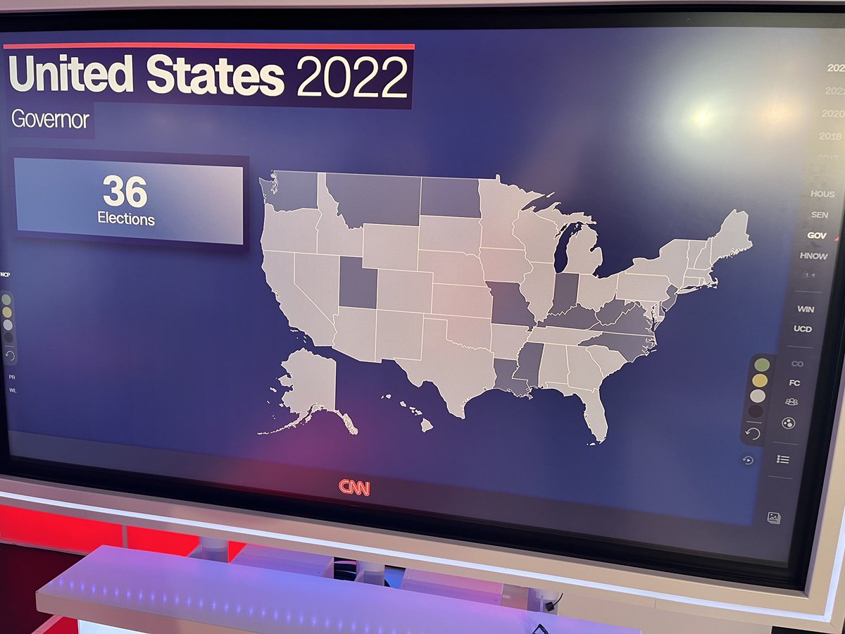 Control of the House, Senate and Governor’s office in 36 states and a whole lot more at stake today. Your votes fill in these maps — find time if you haven’t already! #vote #magicwall