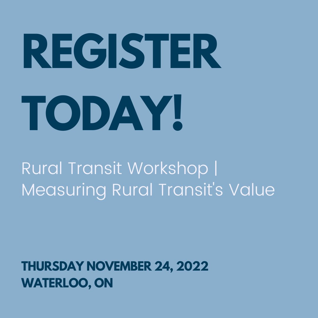 Register today! 

Rural Transit Workshop | Measuring Rural Transit's Value

When: November 24th
Where: Waterloo

Click here to register and to learn more: opta.wildapricot.org/event-5035475