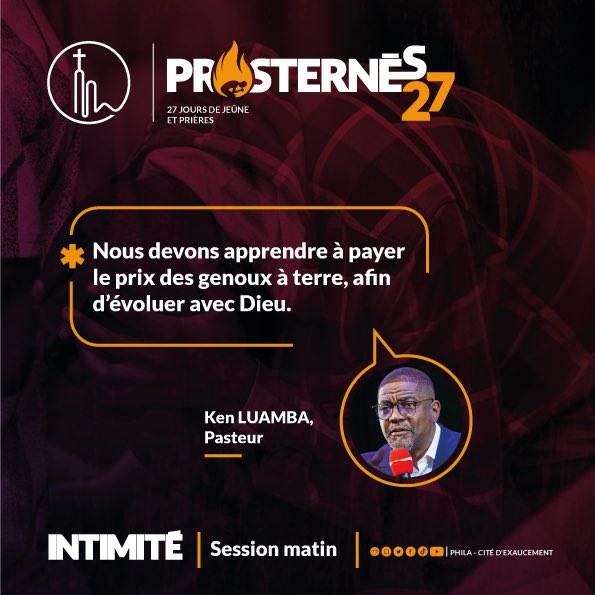 ce_phila's tweet image. Nous devons apprendre à payer le prix des genoux à terre, afin d’évoluer avec DIEU!

@Ken_Luamba #P27 #phila #prosternés